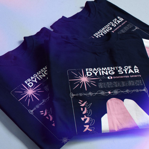 Dispirited Spirits Merch Store - Fragments of a Dying Star 1-Year Anniversary T-Shirt Top View